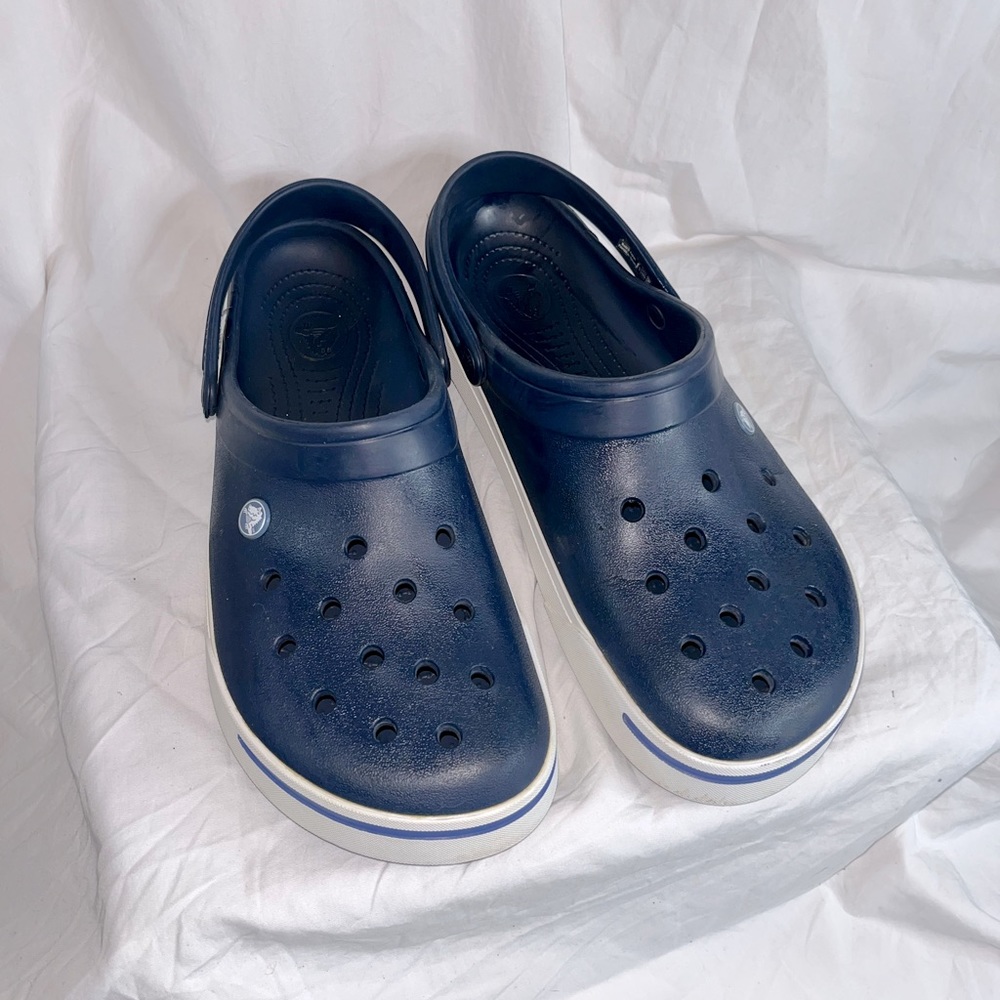 Mens Crocs blue and white crocband